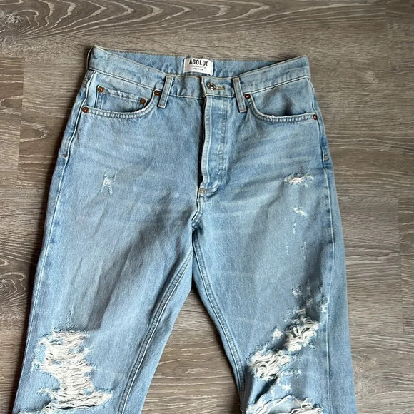 AGOLDE Jamie High Rise Classic Ever More 2 Light Blue Jeans - Picture 5 of 12